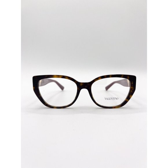 Valentino Women's Eyeglasses VA3037 5002 Full Rim Cat Eye Rockstud Havana 54mm P - Picture 2 of 14